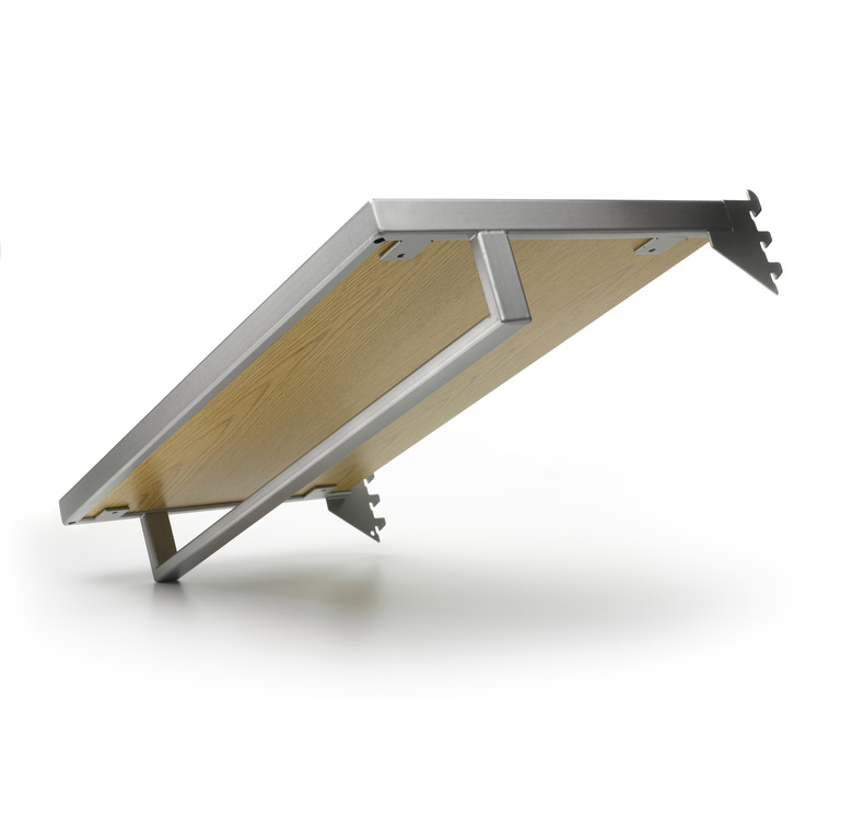 Shelf and Hangrail Combo - 12" (Wood) 2 Shelf and Hangrail Combo - 12" (Wood)