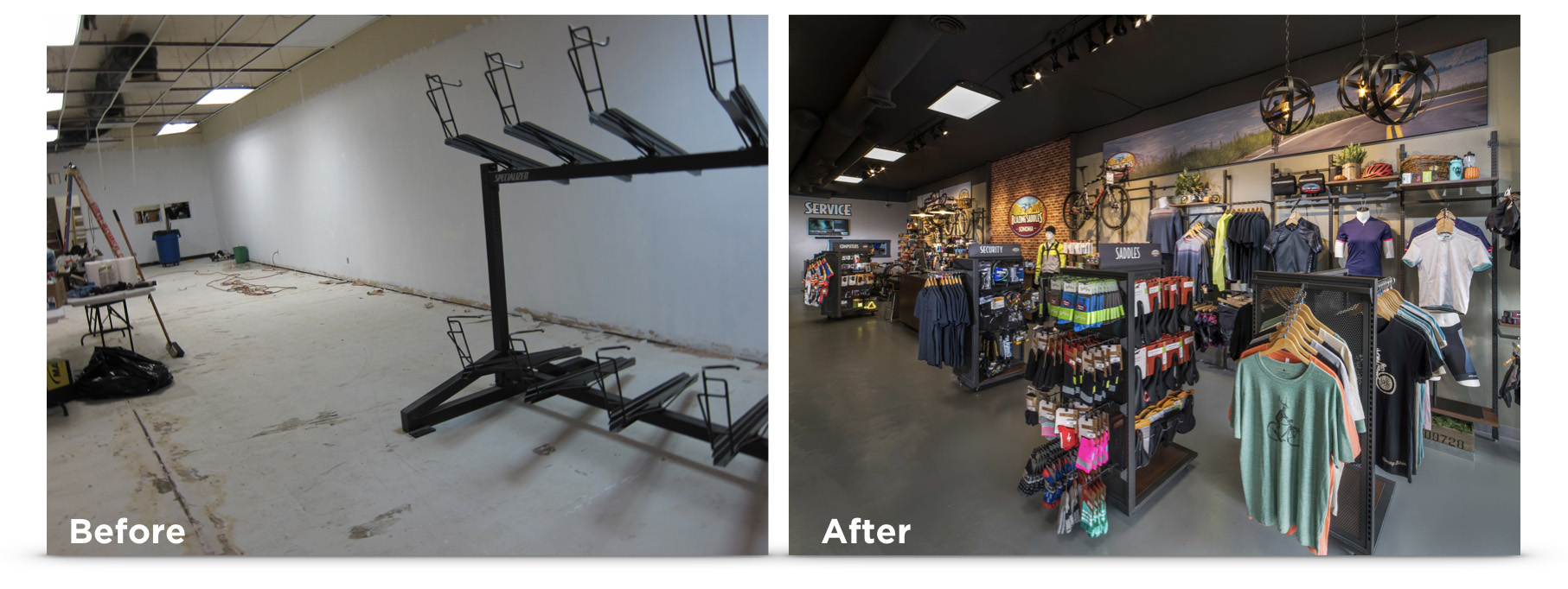 Before and after photo of Blazing Saddles, Sonoma